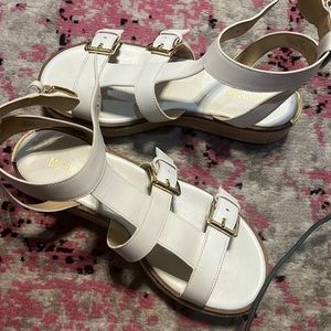 Michael Kors White strappy low-heel espadrilles size 7.5M